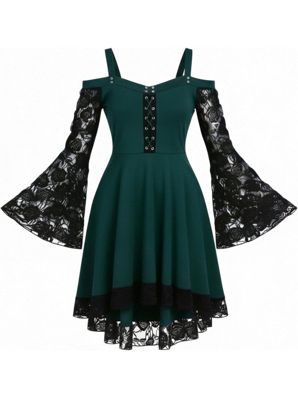 Women’s  Green Dress Lace Off Shoulder Renaissance Dress Party Cosplay